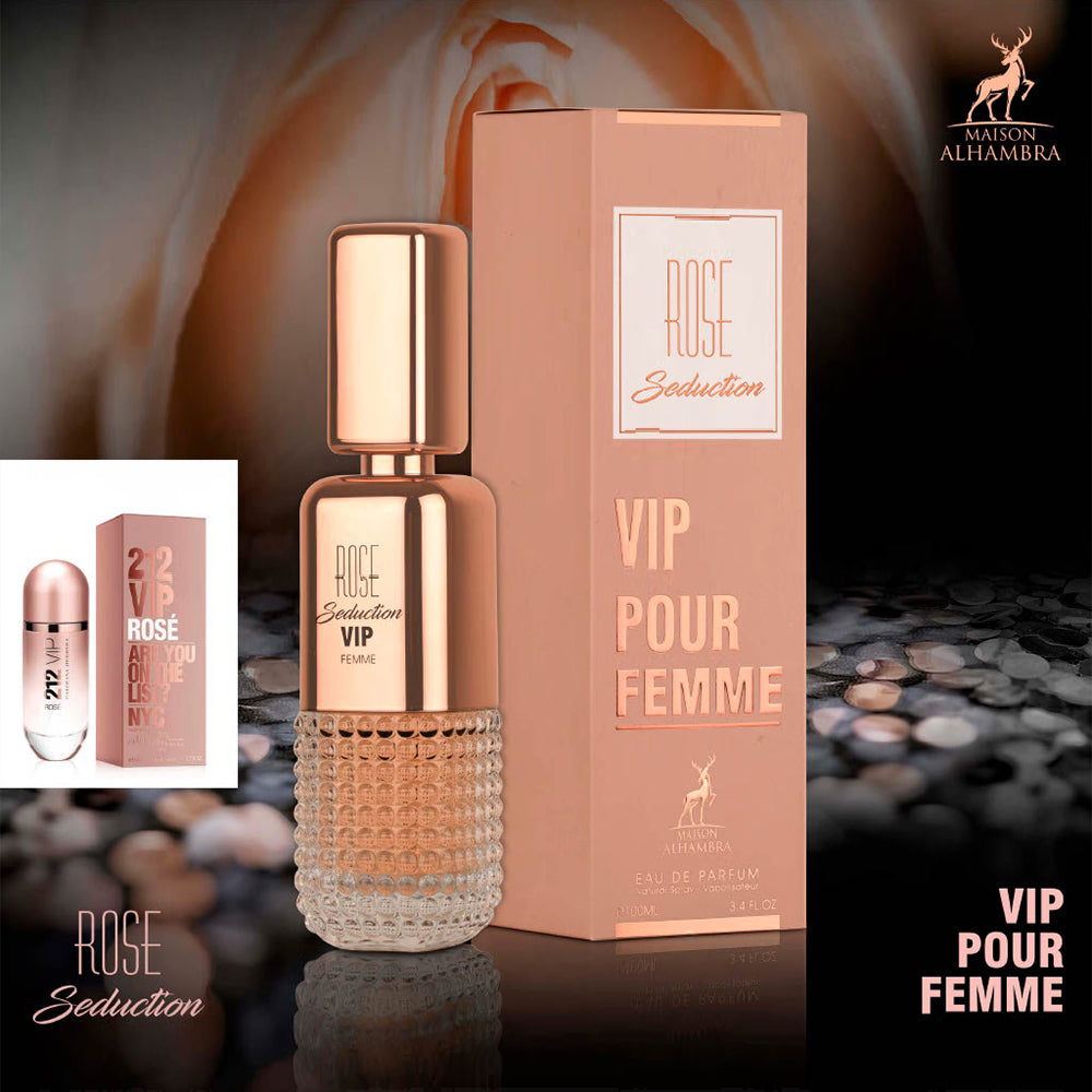MAISON AL HAMBRA VIP POUR FEMME ROSE SEDUCTION EDP 100ML